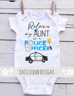 My Aunt is a police officer baby clothes Auntie police baby gifts