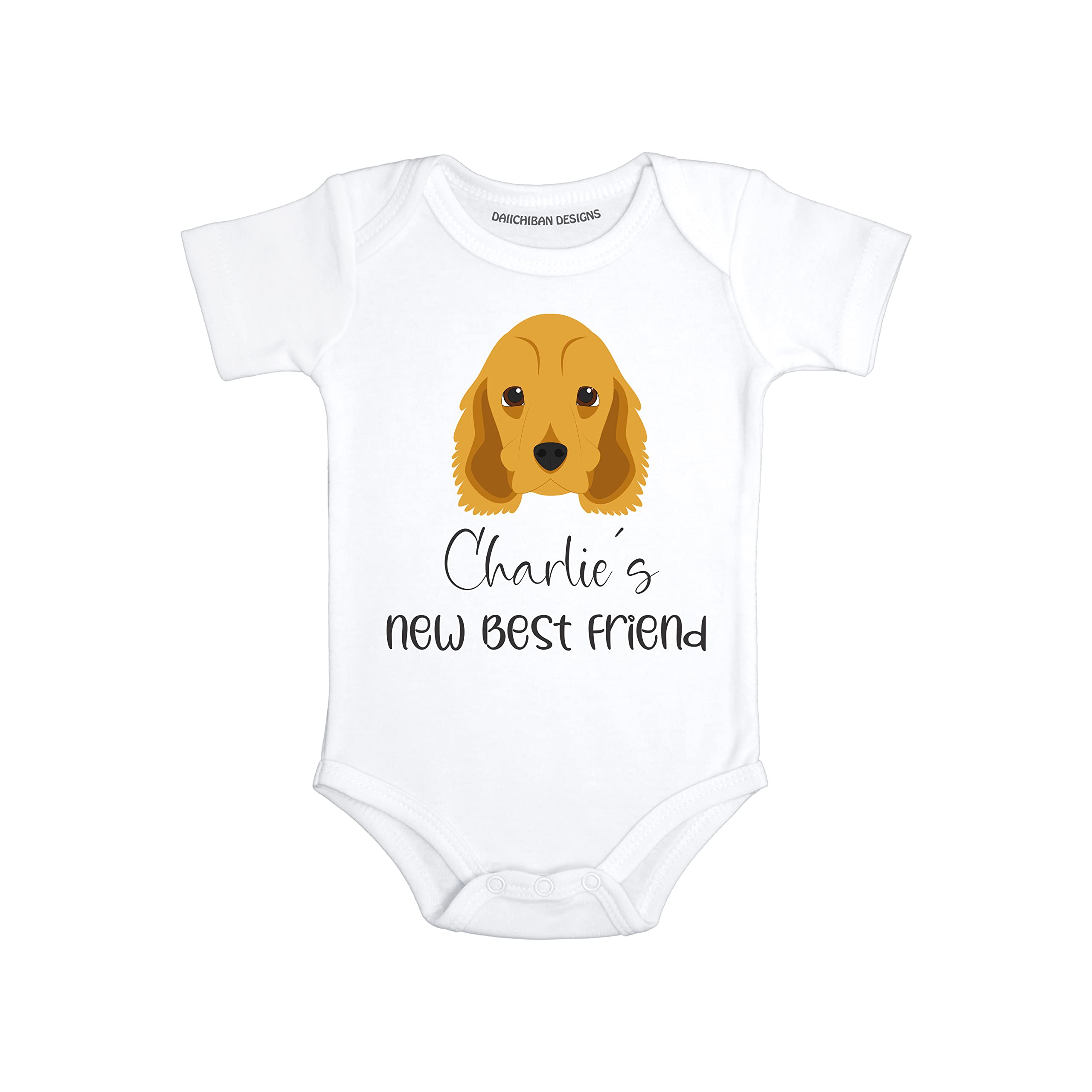 Dog sibling baby clothes Personalized Dog themed baby gifts Cocker Spaniel