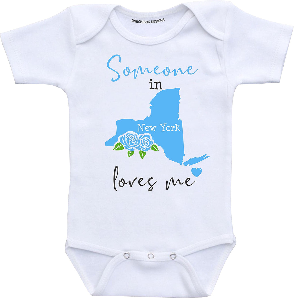 Daiichiban Designs Someone in New York loves me baby clothes Personalized gift for baby