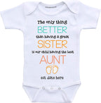 Daiichiban Designs Custom Auntie Pregnancy announcement gifts Aunt Personalized baby reveal bodysuits