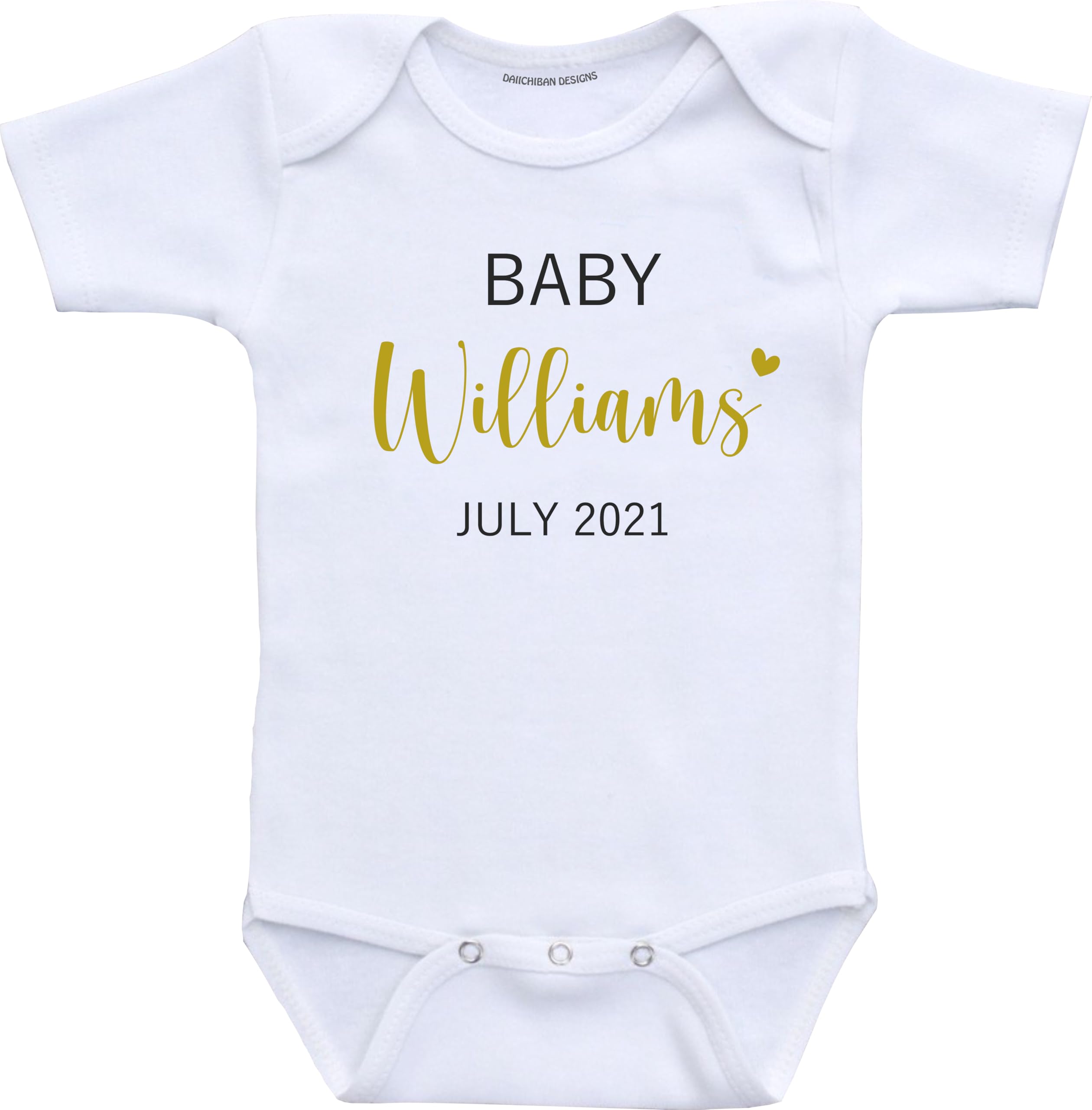 Daiichiban Designs Custom Pregnancy reveal baby clothes baby announcement gifts