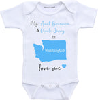 Daiichiban Designs Aunt and Uncle baby gifts Customizable North Dakota baby clothes