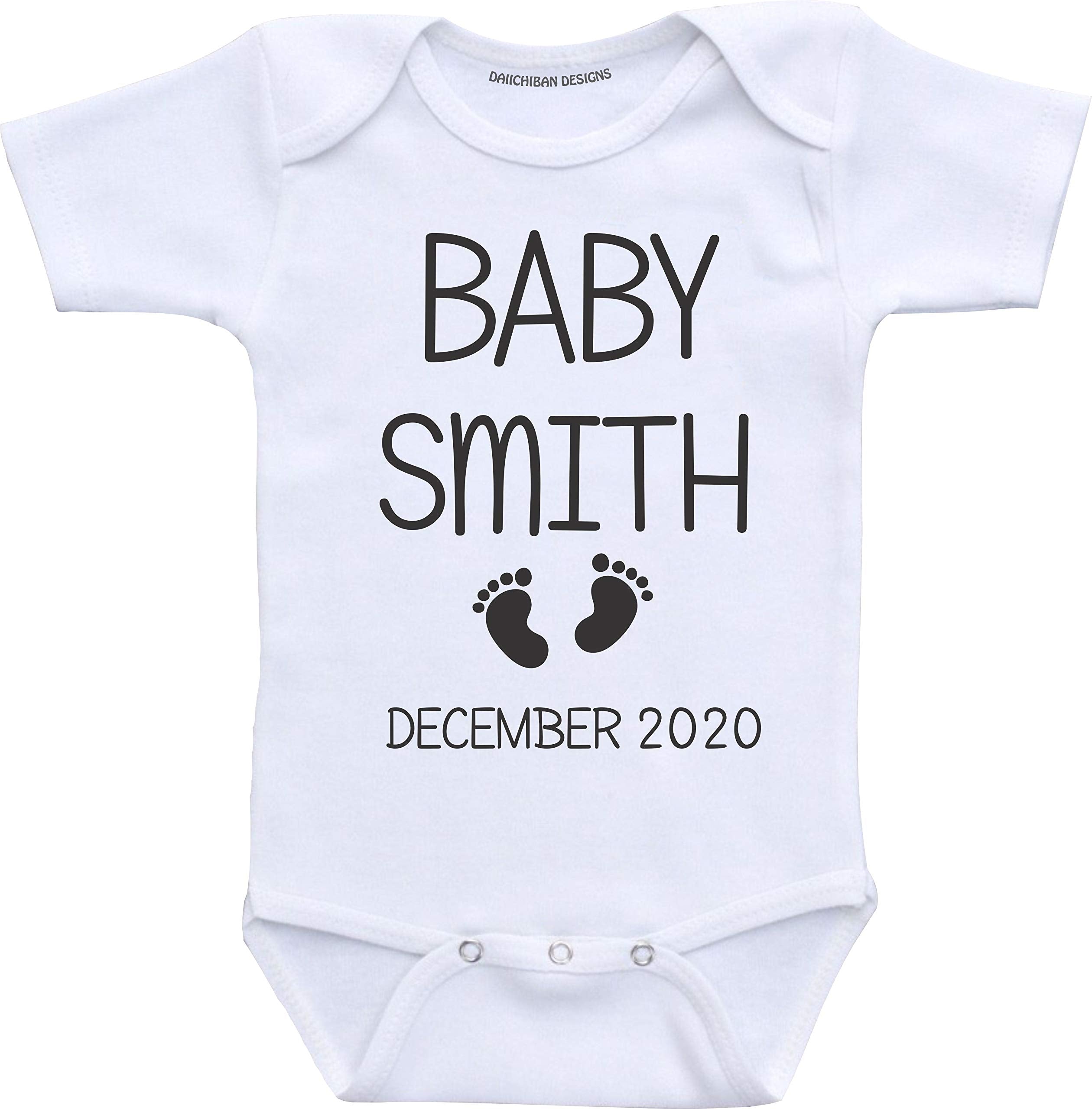 Daiichiban Designs Custom baby announcement Pregnancy reveal shirt infant bodysuit