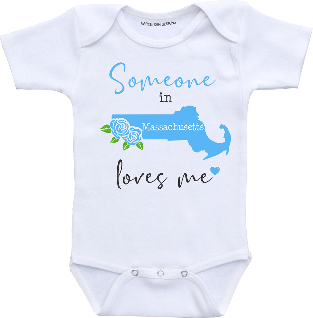 Daiichiban Designs Someone in Massachusetts loves me baby gifts customizable