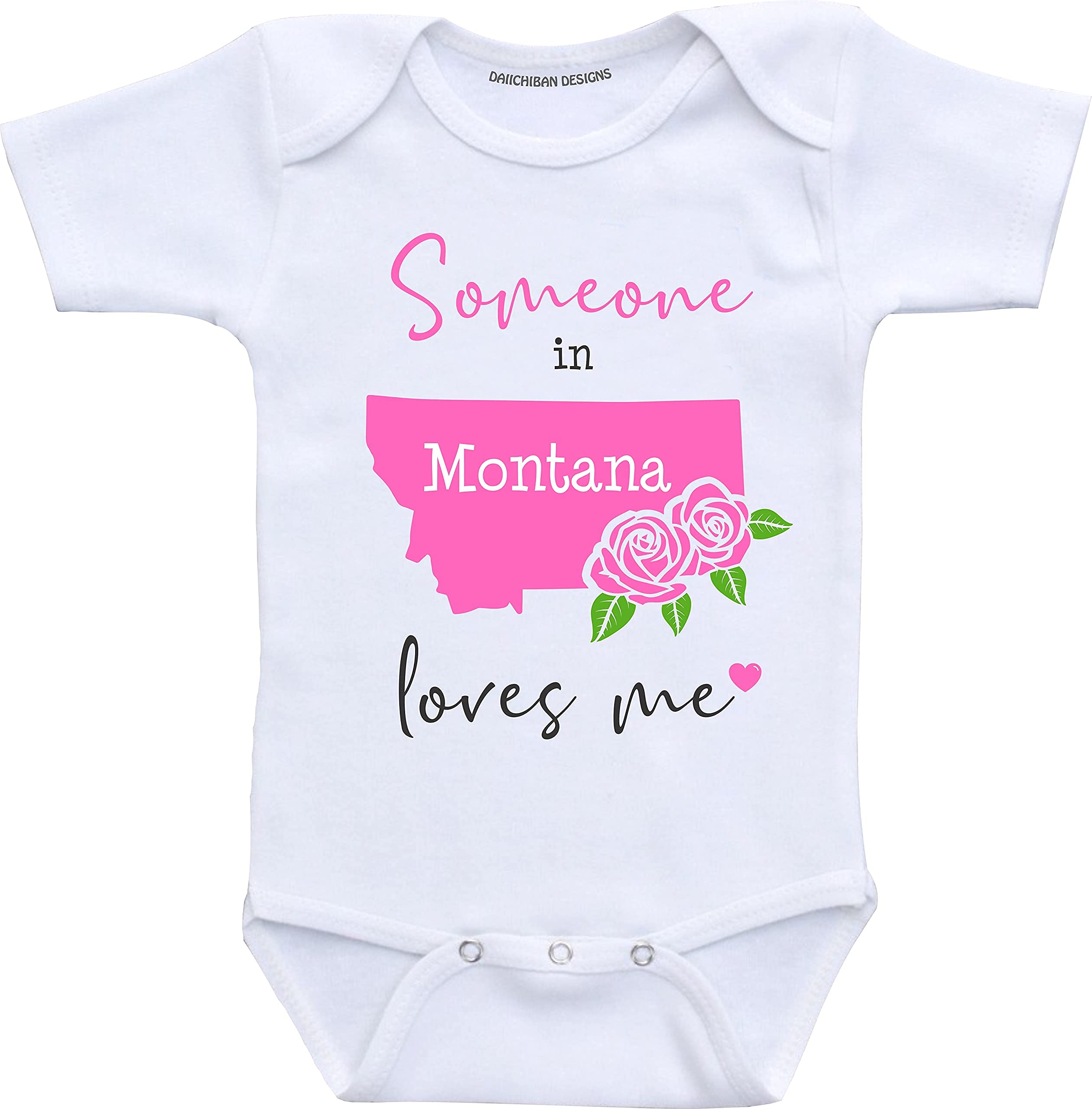 Daiichiban Designs Someone in Montana loves me baby gifts Customizable