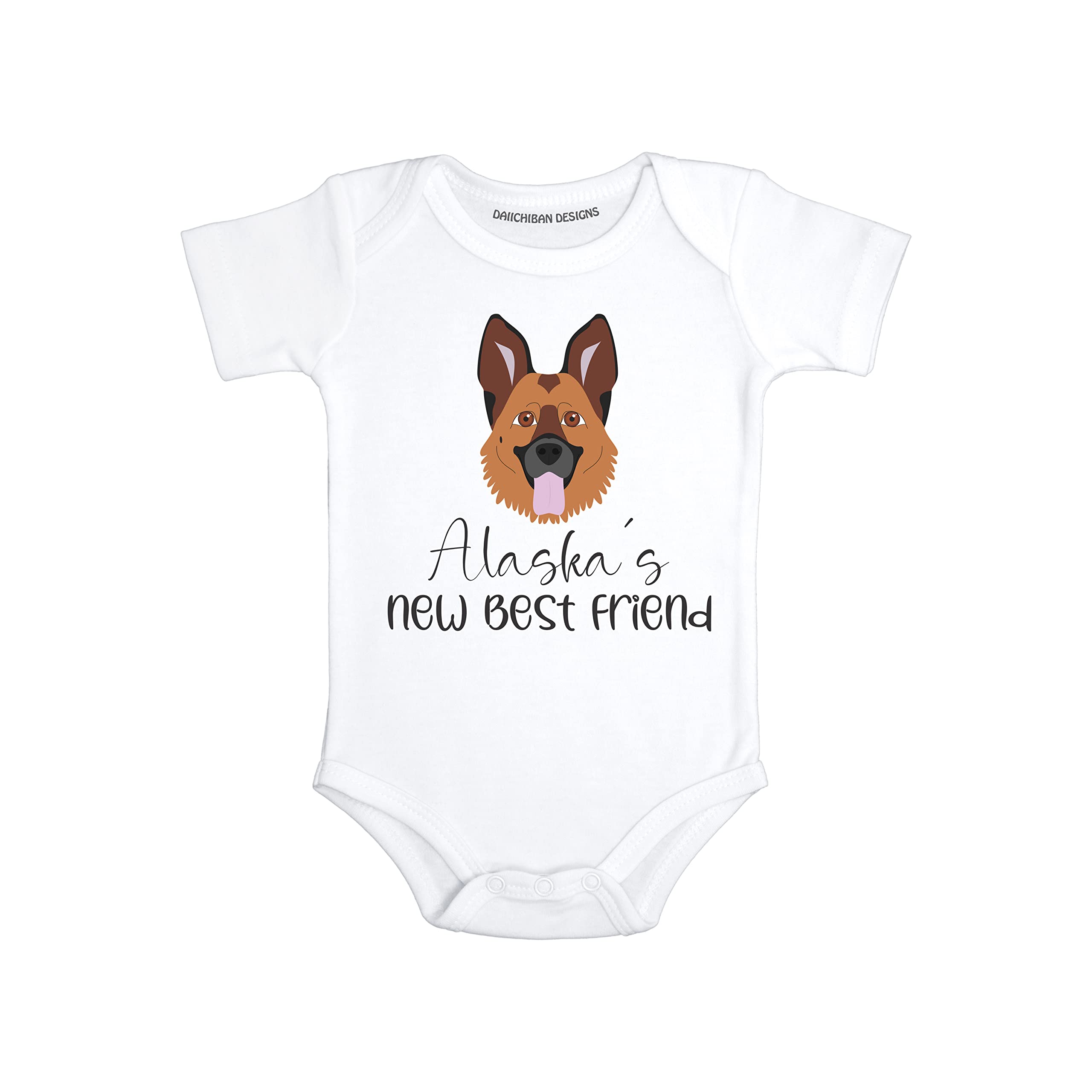 Personalized dog baby clothes with name German shepherd baby gifts
