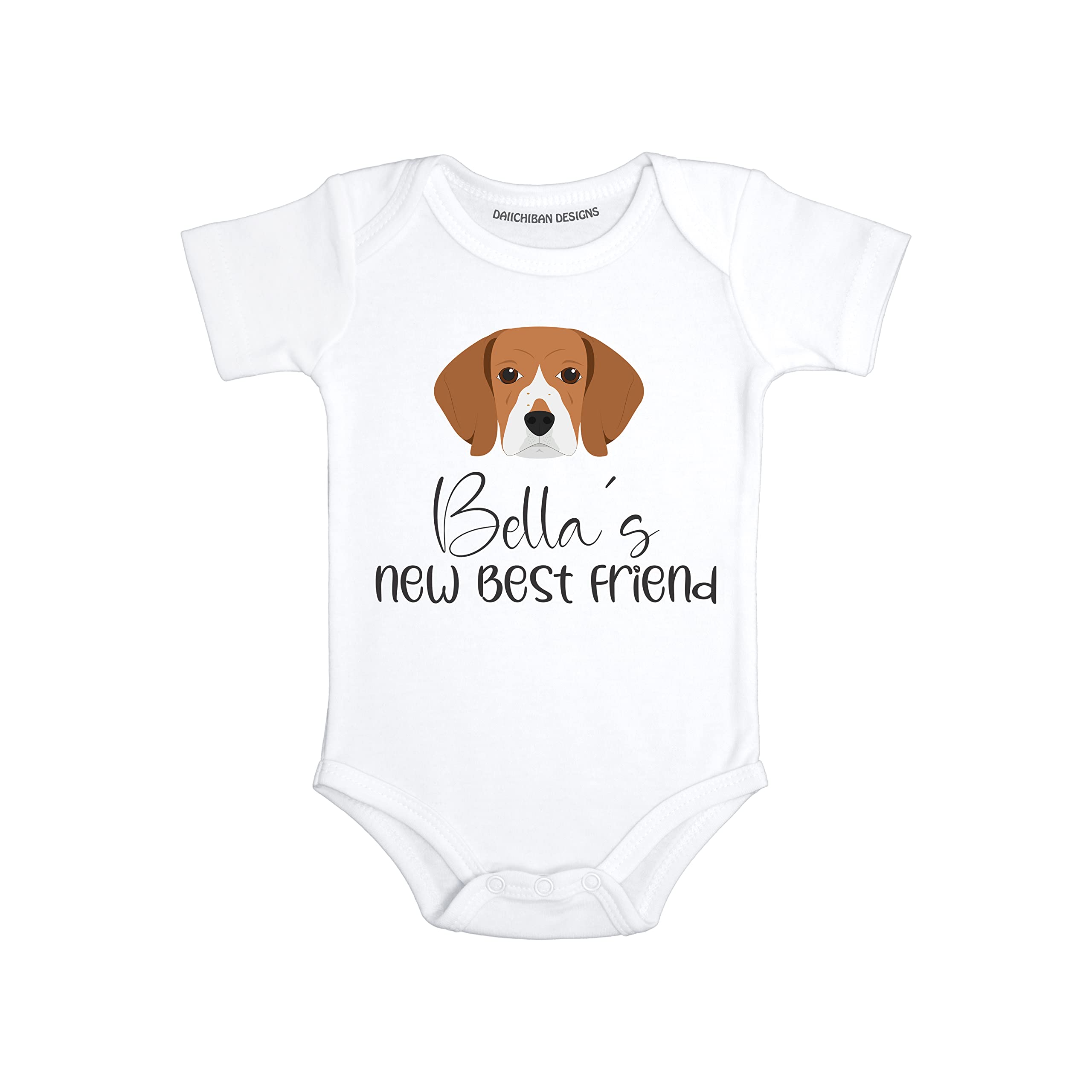 Personalized Dog baby bodysuit Beagle baby clothes