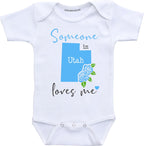 Daiichiban Designs Someone in Utah loves me baby clothes Custom baby gifts