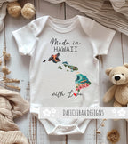 Daiichiban Designs Personalized Baby Bodysuit – “Made in Hawaii with Love” Custom State Option