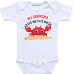 Daiichiban Designs Grandmother baby clothes My grandma loves me this much Nana infant clothes bodysuit