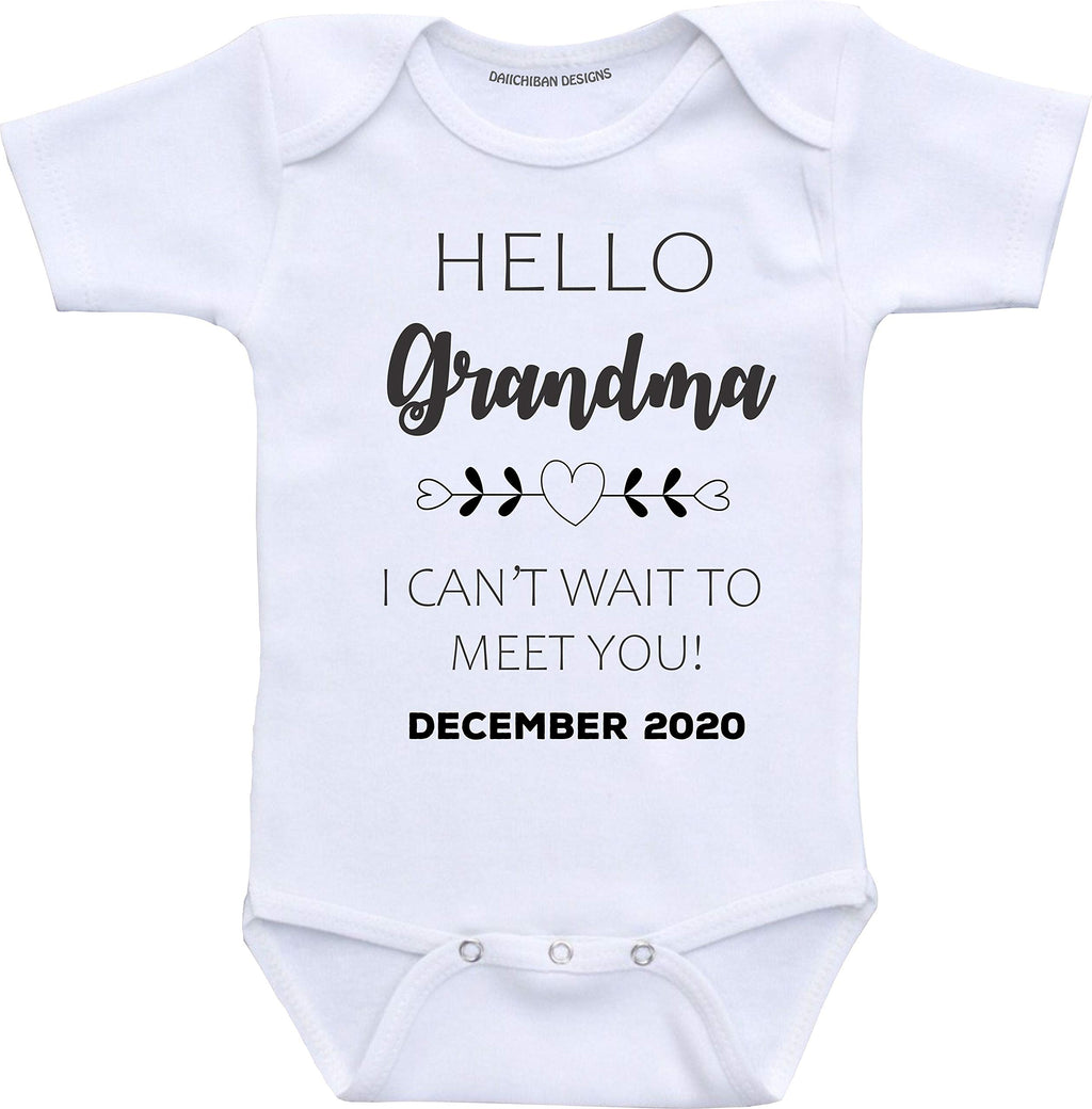 Custom Baby Announcement Grandma Pregnancy Reveal Shirts Infant Bodysuit