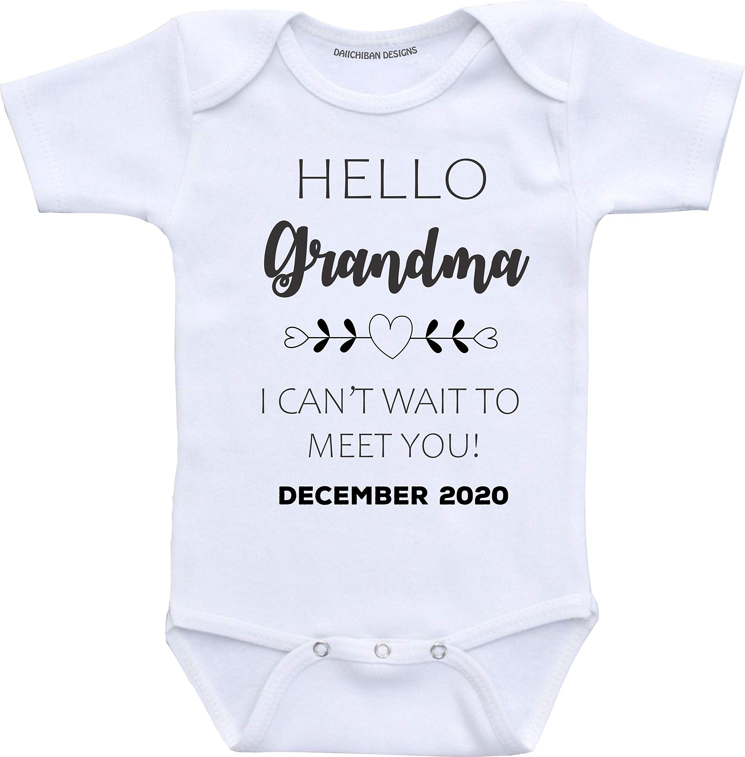 Custom Baby Announcement Grandma Pregnancy Reveal Shirts Infant Bodysuit
