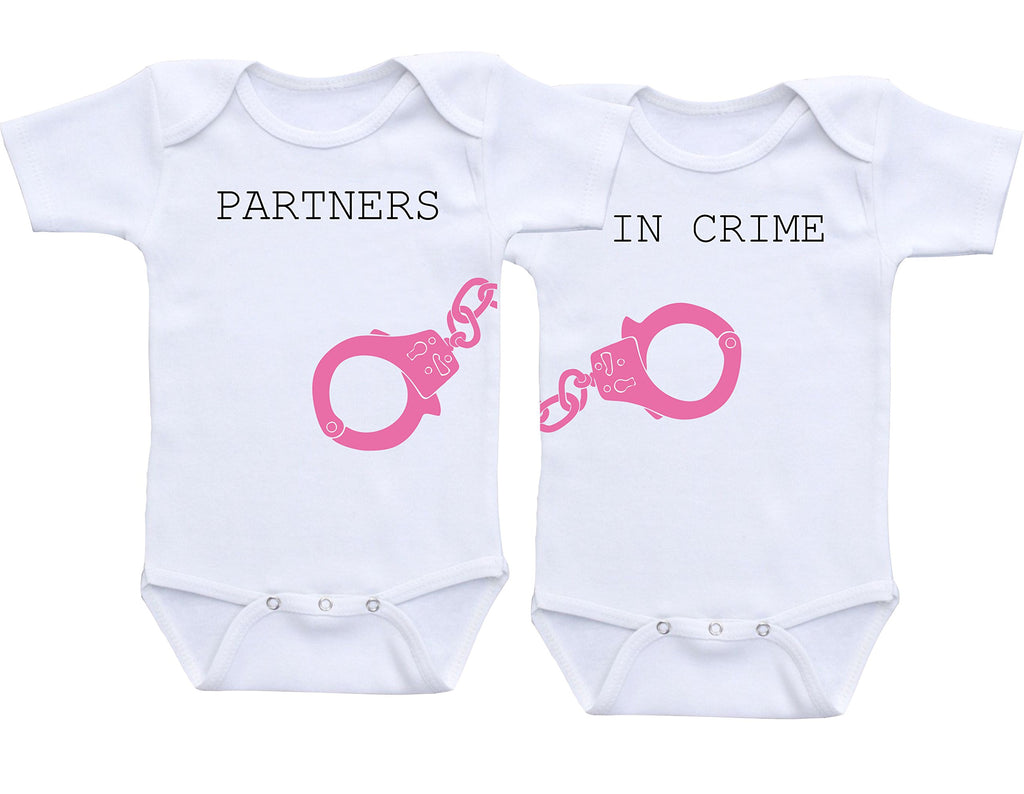 Daiichiban Designs Partners in Crime Twin baby clothes