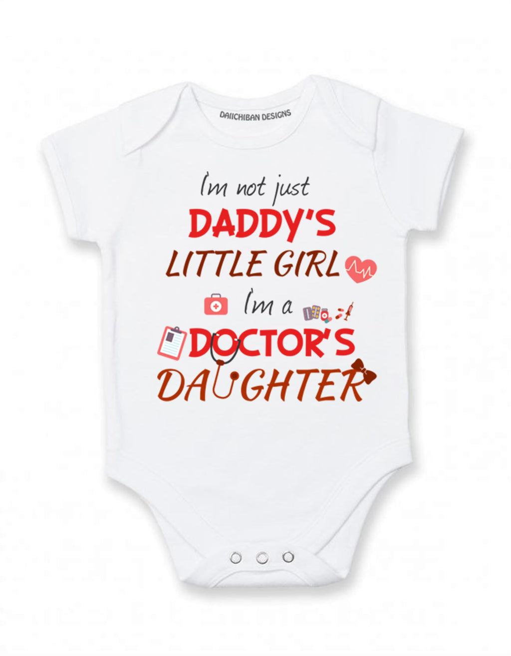 Daiichiban Designs Dad is a doctor baby clothes romper bodysuits