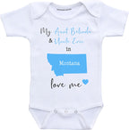 Daiichiban Designs Aunt and Uncle baby gifts Customizable Montana baby clothes