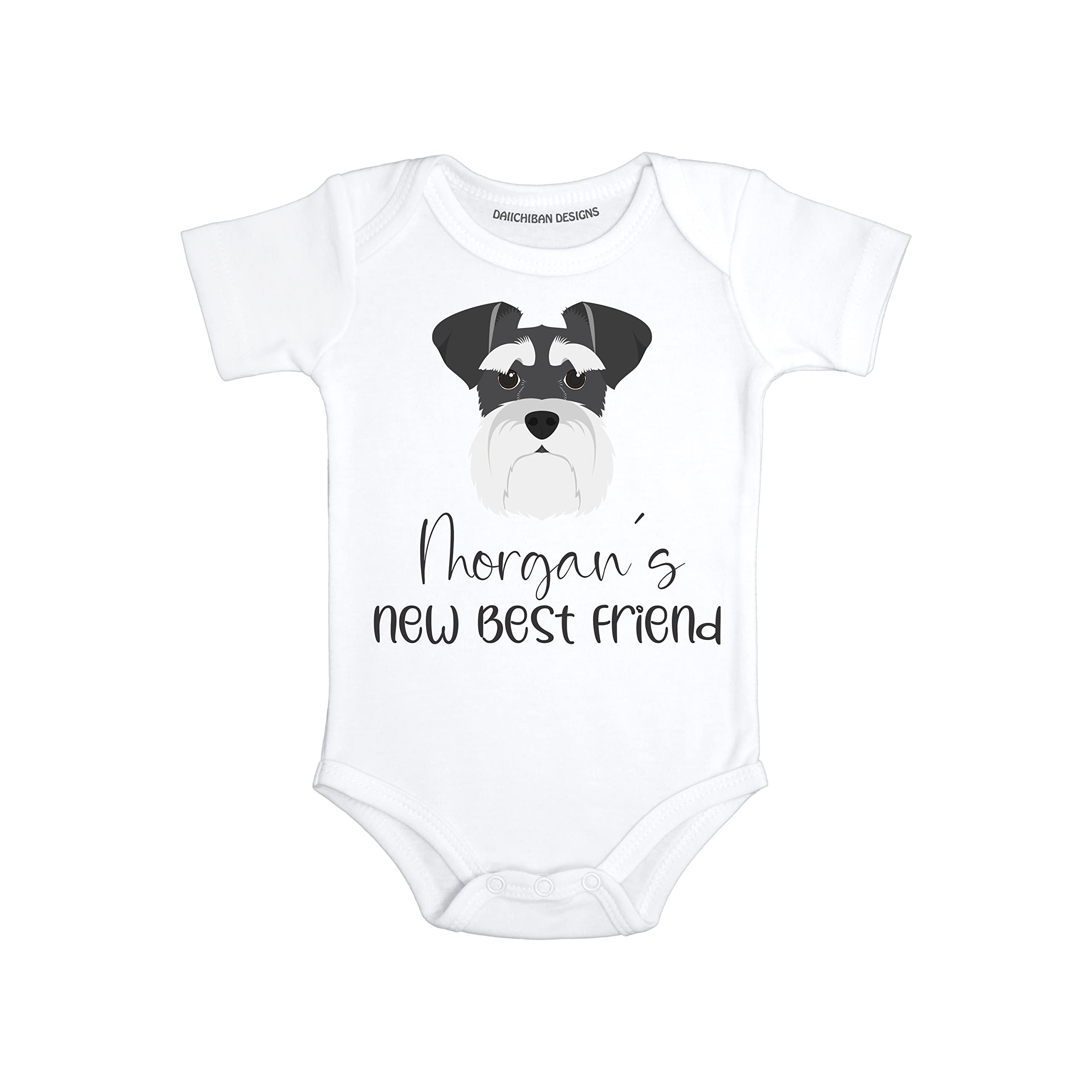 Personalized Dog baby clothes Schnauzer baby gifts