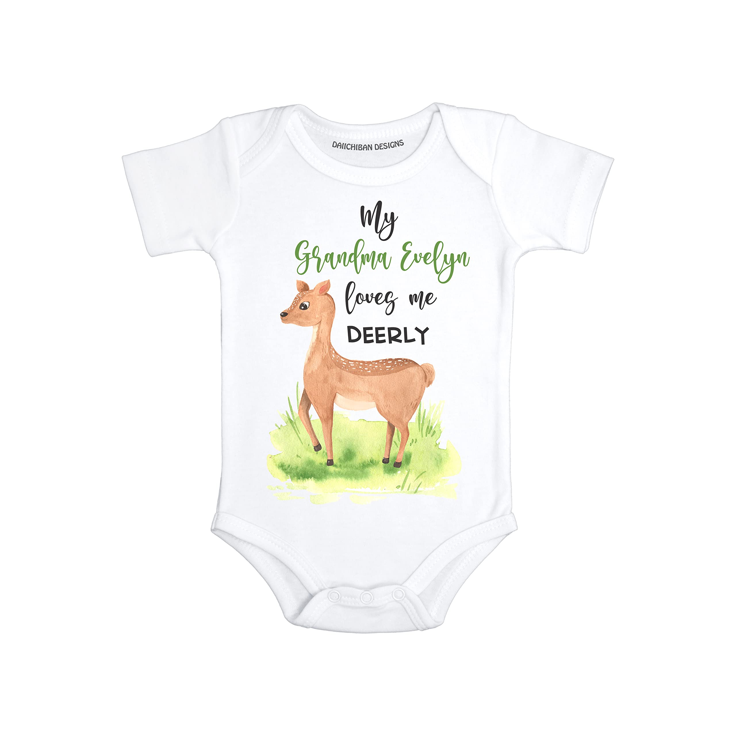 Daiichiban Designs Baby clothes Unisex Grandma Personalized baby outfit with name