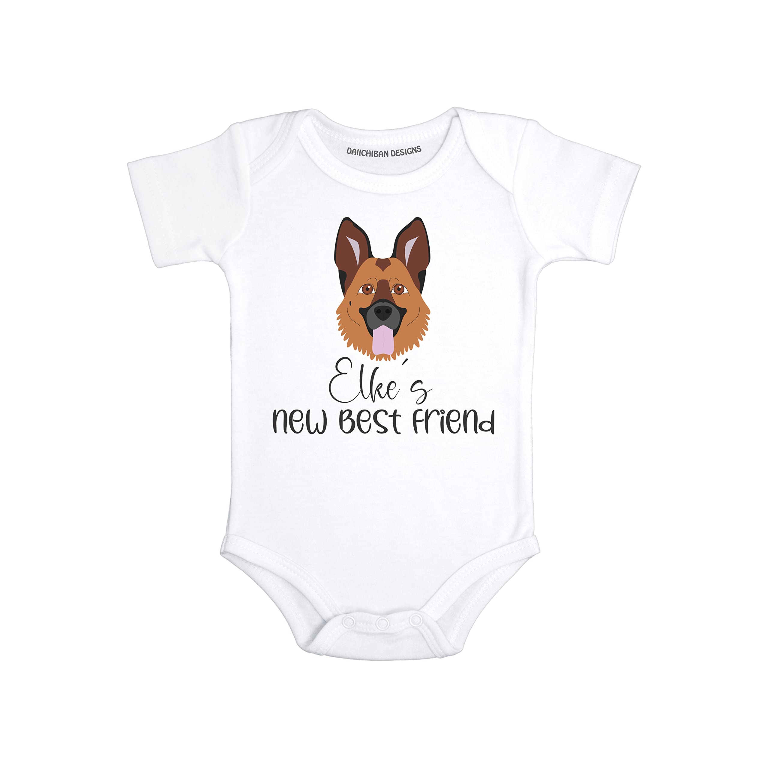Personalized dog baby clothes with name German shepherd baby gifts