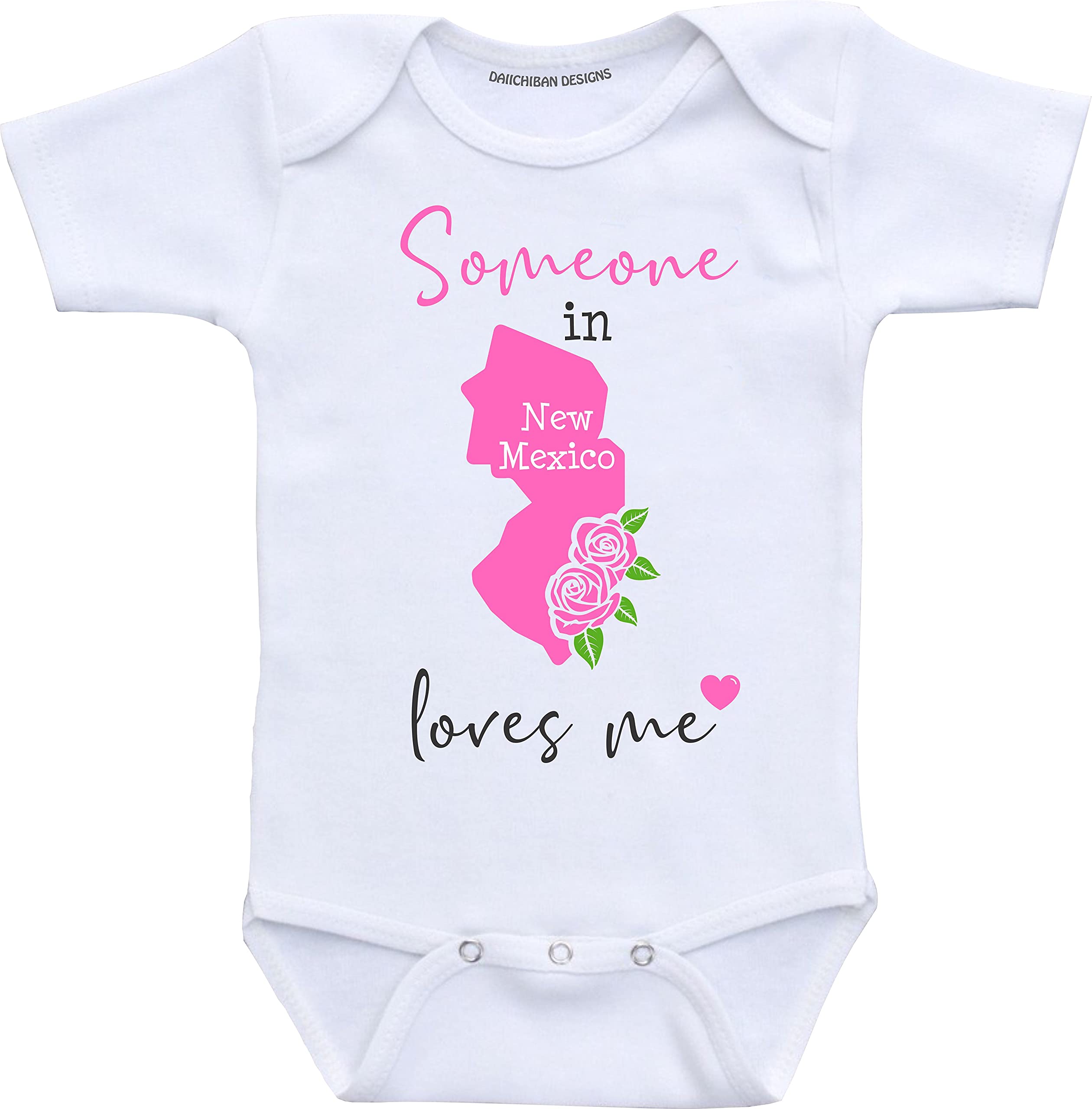 Daiichiban Designs Someone in Idaho loves me baby clothes infant creeper State customized gifts for babies