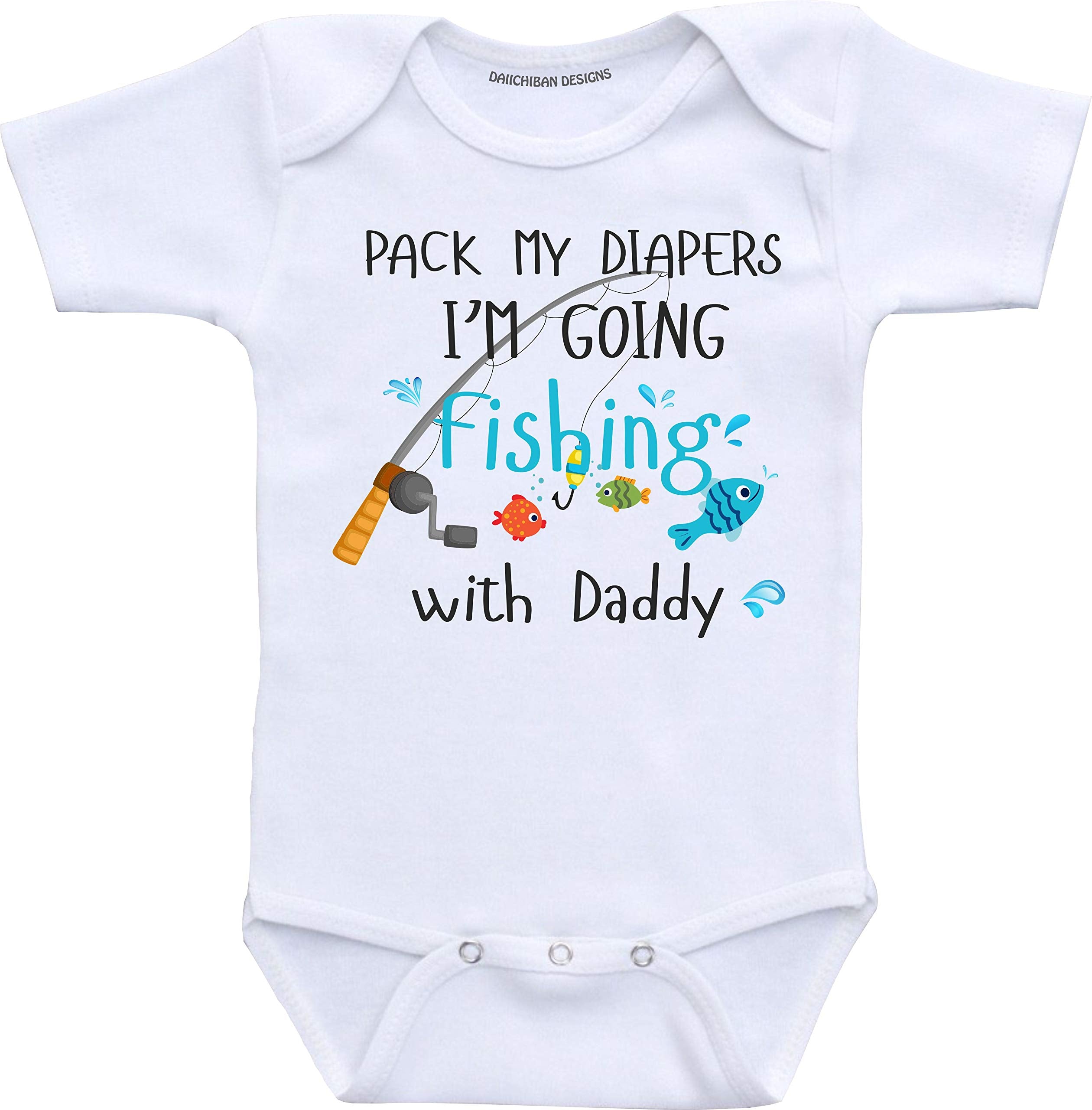 Daiichiban Designs Fishing with Daddy infant baby boy clothes bodysuit