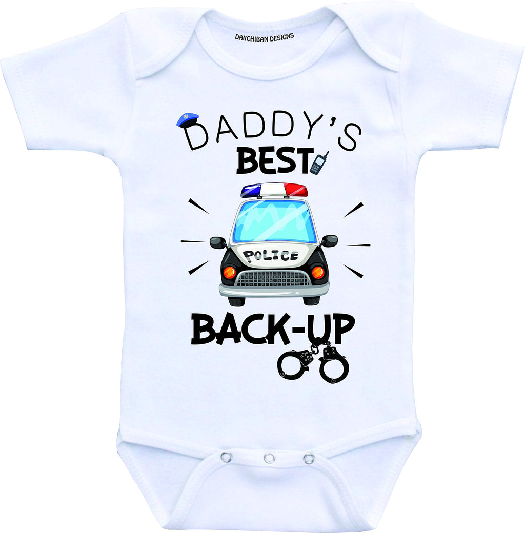Daiichiban Designs Police Officer Law Enforcement Daddy Best Back up Infant Creeper