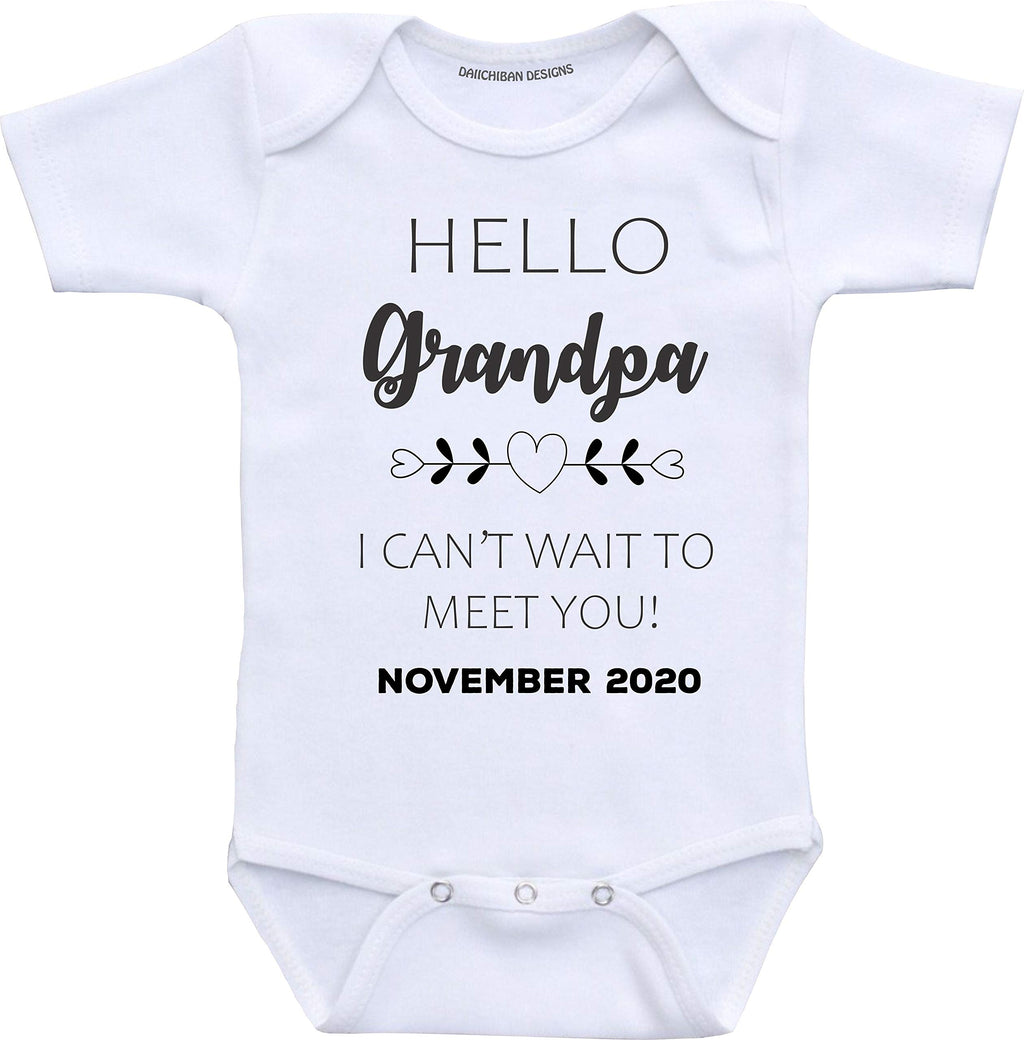 Daiichiban Designs Custom pregnancy reveal Grandpa baby announcement gifts infant bodysuit