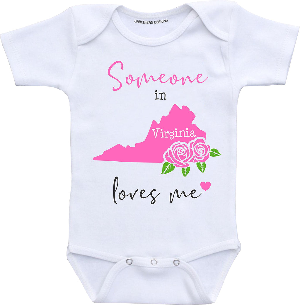Daiichiban Designs Someone in Virginia loves me baby clothes Custom baby gifts