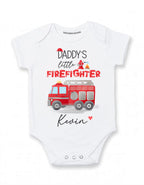 Daddys little Firefighter baby boy gifts personalized with name