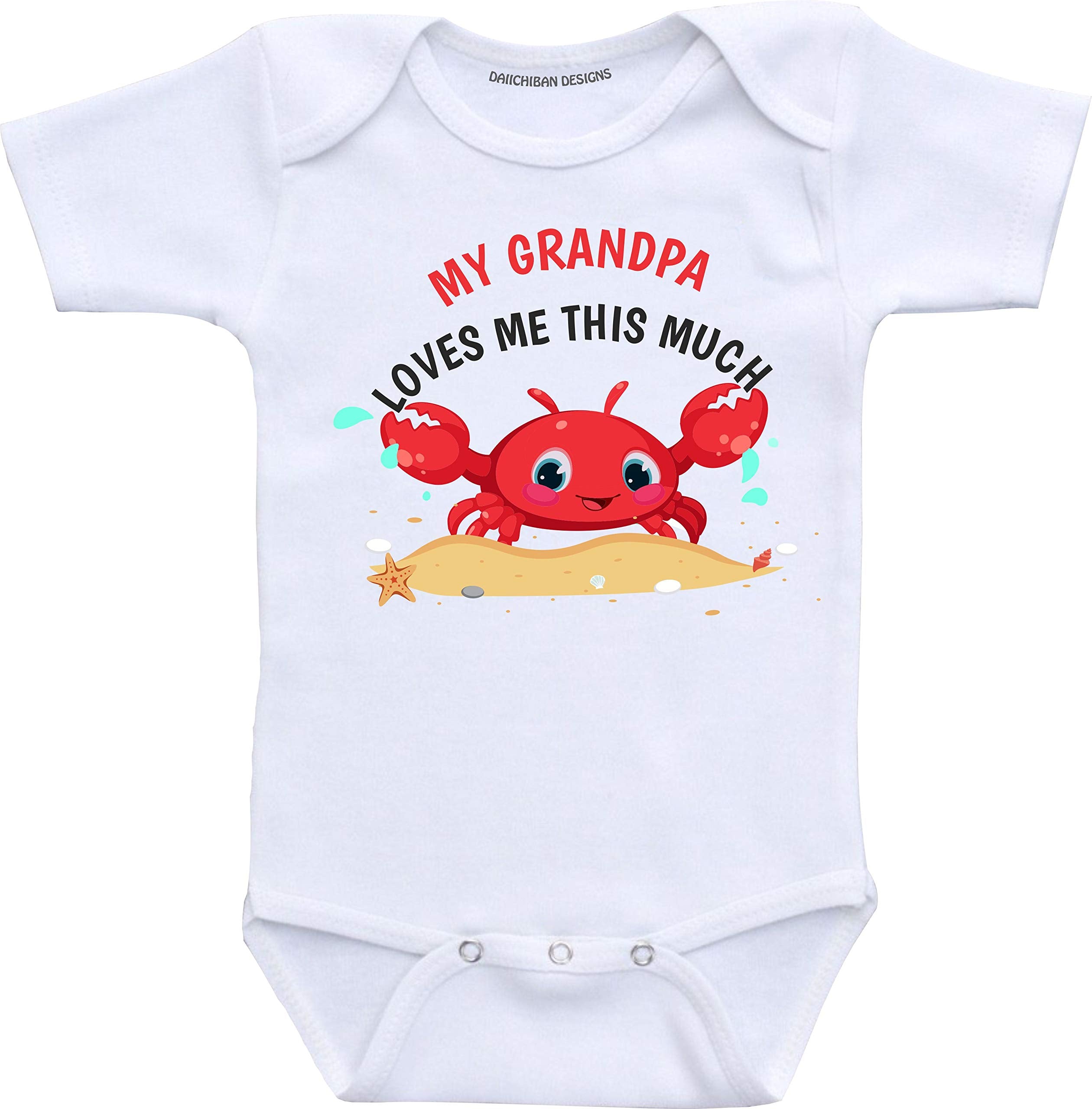 Daiichiban Designs Grandfather baby clothes My Grandpa loves me this much Papa infant bodysuit (24 months)