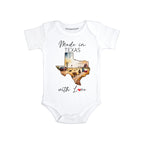 Daiichiban Designs Personalized Baby Bodysuit – “Made in Texas with Love” with Custom State Option