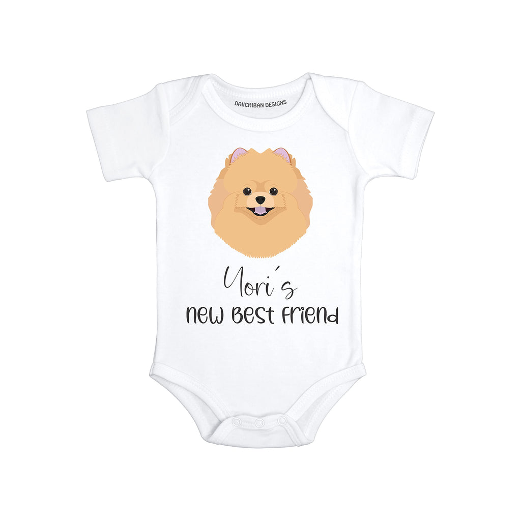 Custom Dog baby bodysuit Personalized Pomeranian baby clothes
