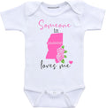 Daiichiban Designs Someone in Mississippi loves me baby clothes infant romper