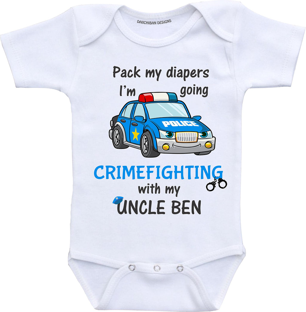 Police Uncle baby gifts My Uncle is a police officer with personalized name baby clothes