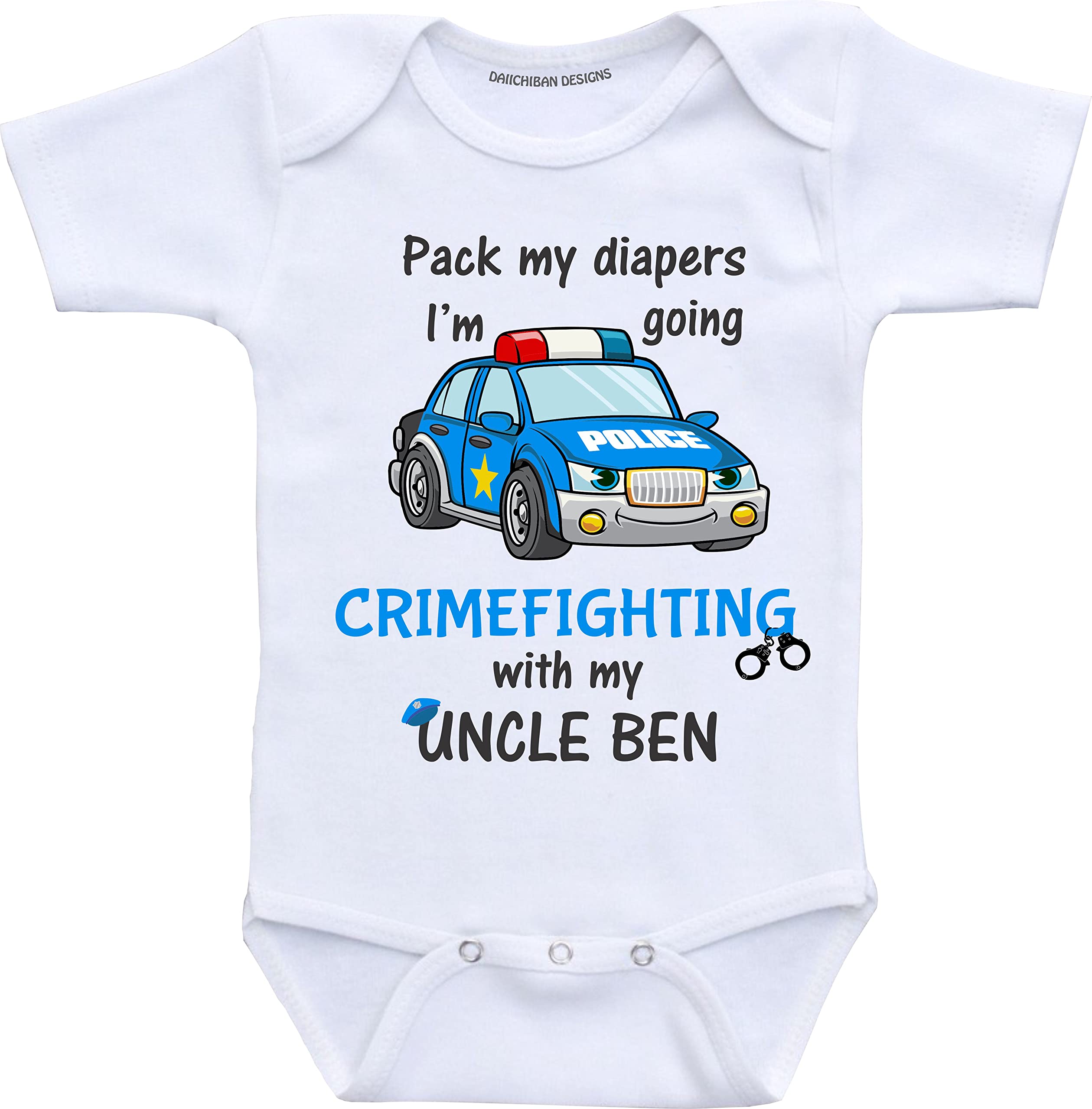 Police Uncle baby gifts My Uncle is a police officer with personalized name baby clothes