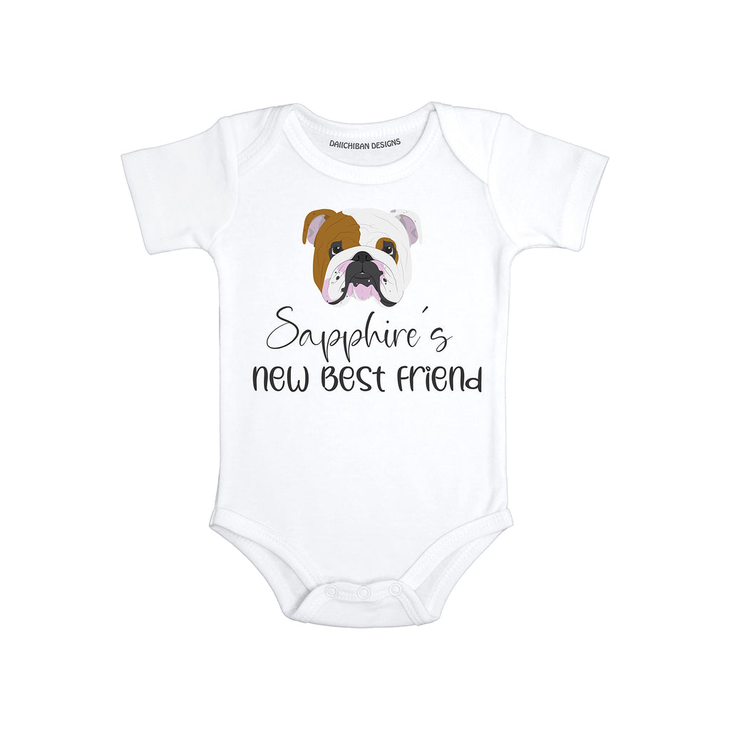 Personalized Dog baby gifts English Bulldog baby clothes