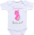 Daiichiban Designs Someone in New Jersey loves me baby clothes infant romper
