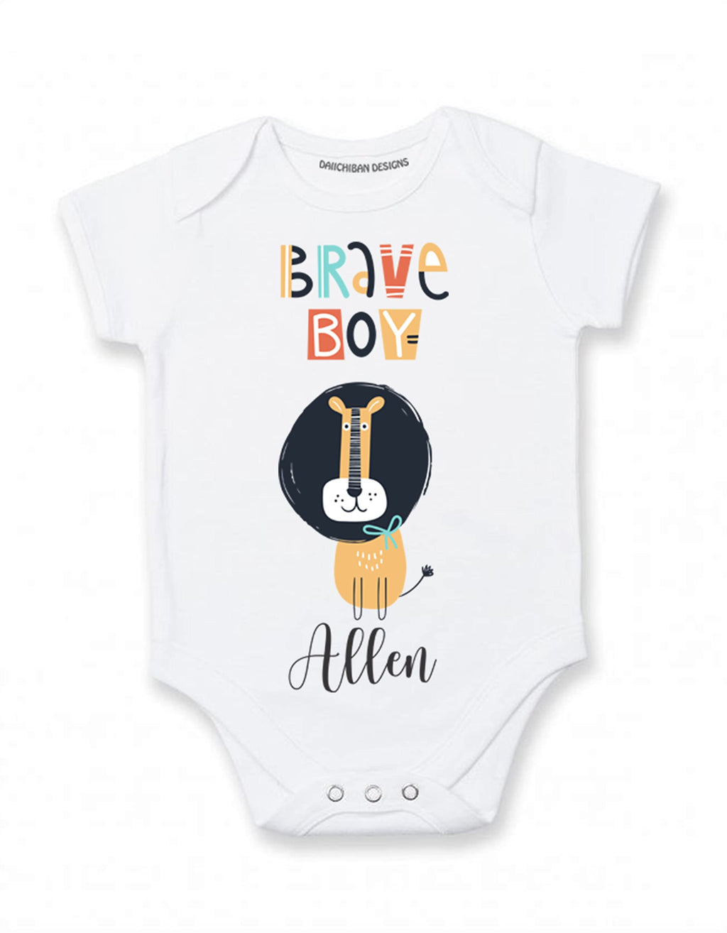 Personalized baby boy clothes with name Lion themed baby clothes