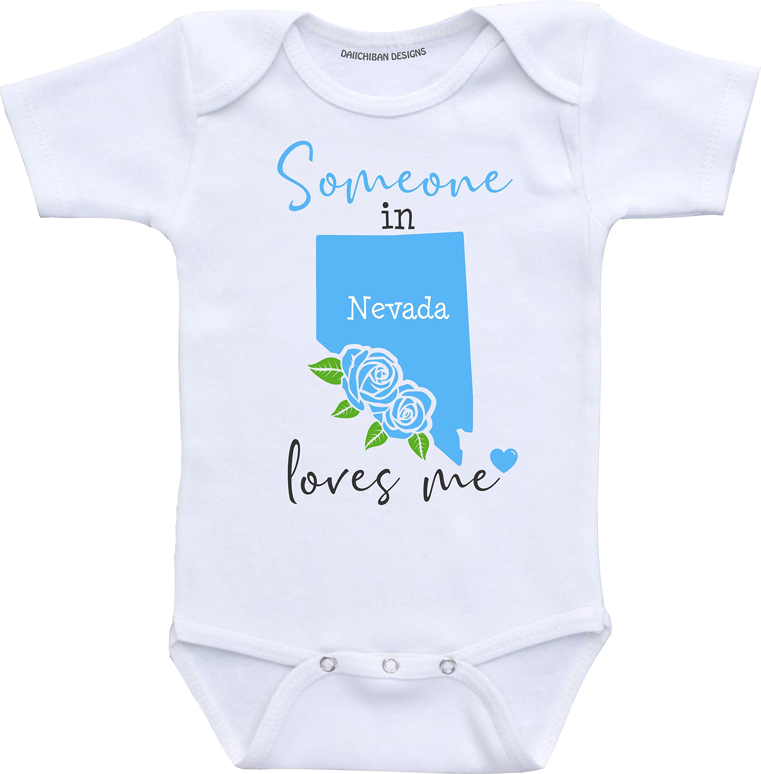 Daiichiban Designs Someone in Arkansas loves me baby gifts customizable