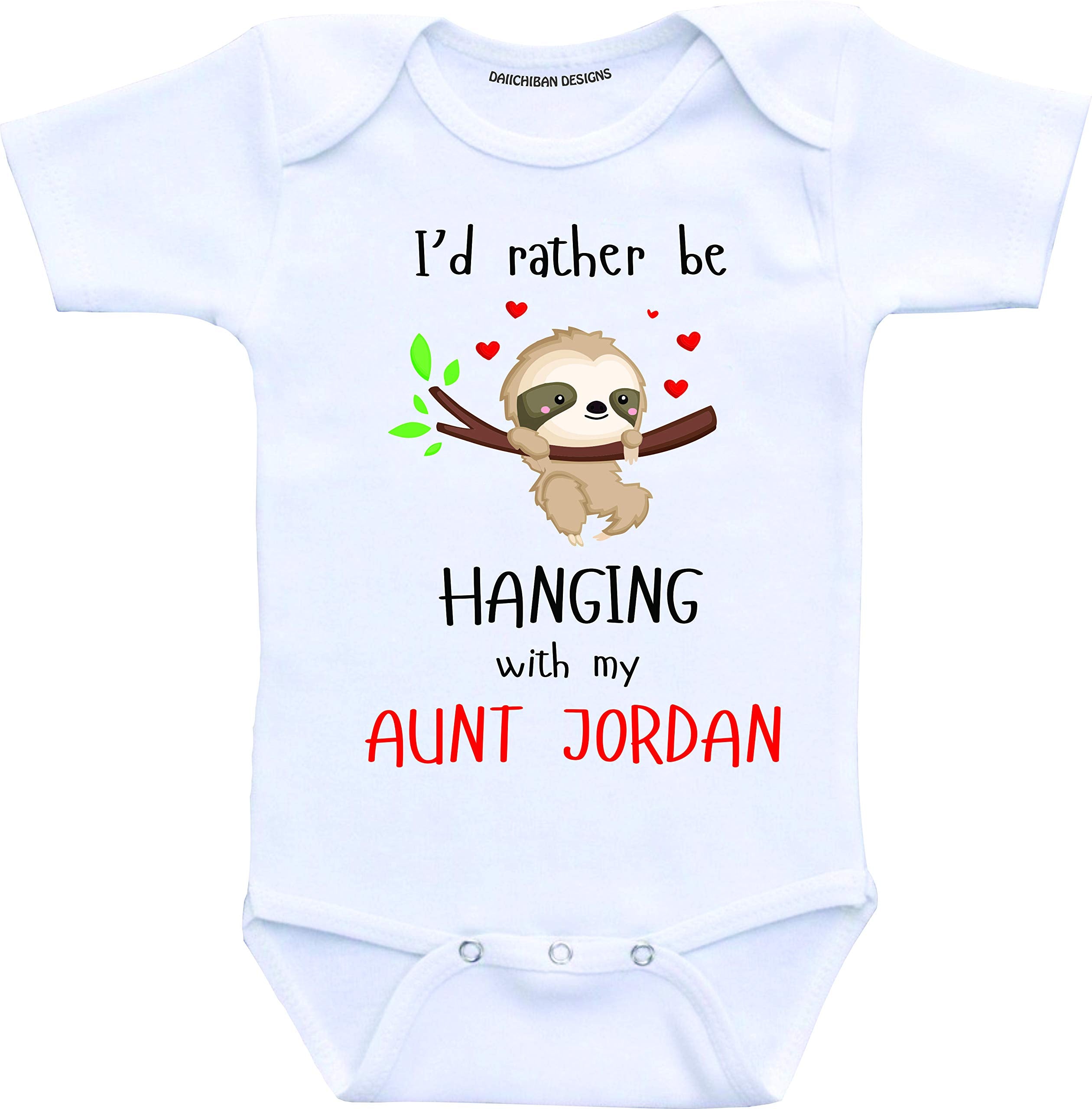Daiichiban Designs Custom Aunt baby boy clothes baby girl clothes auntie sayings gift