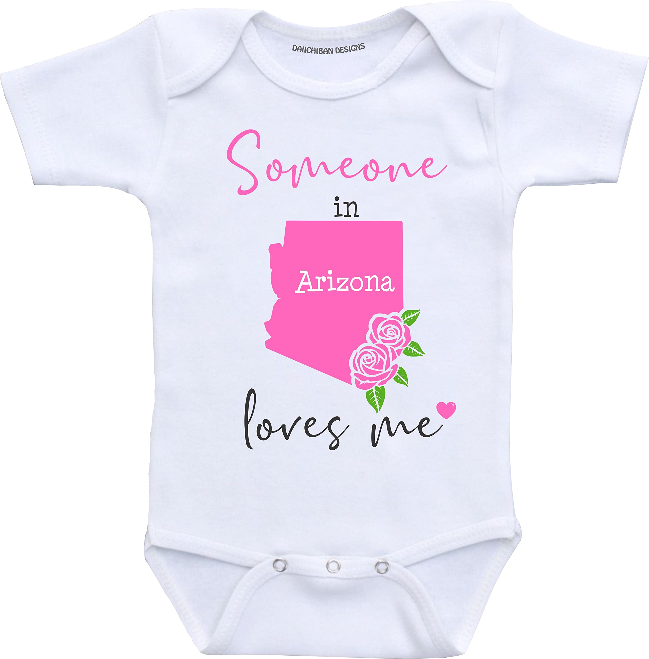 Daiichiban Designs Someone in Indiana loves me baby clothes infant creeper State customized gifts for babies