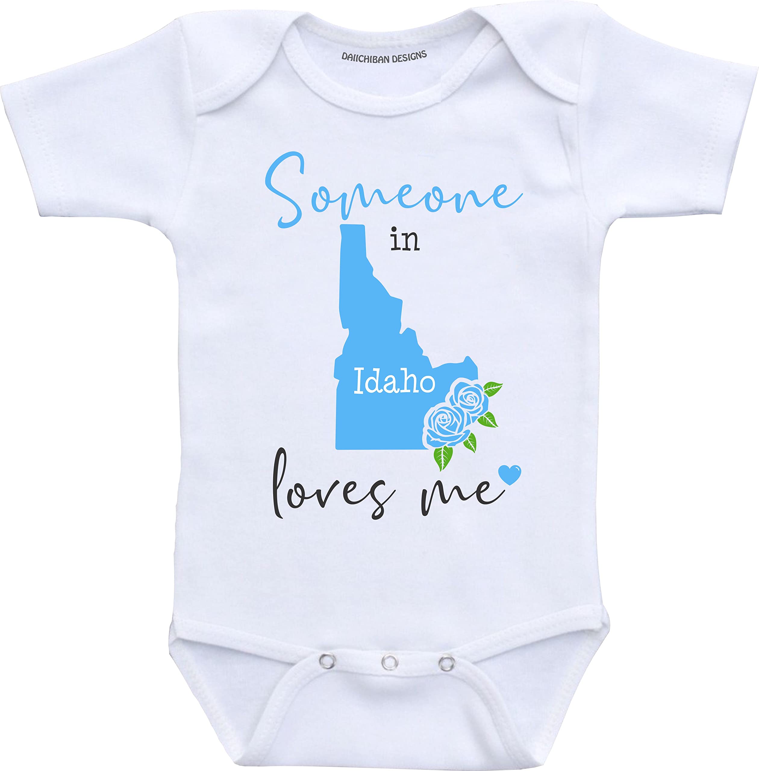 Daiichiban Designs Someone in Iowa loves me baby clothes infant creeper State customized gifts for babies