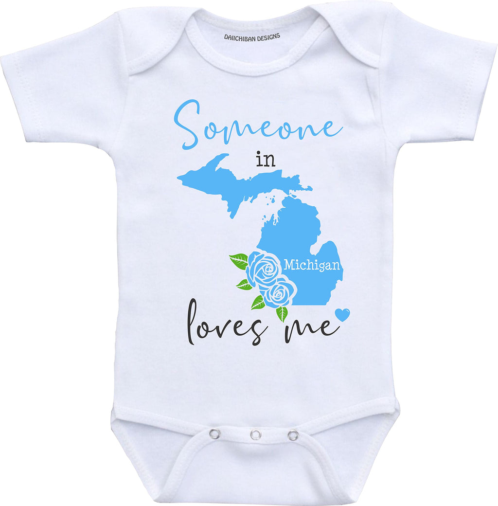 Daiichiban Designs Someone in Kentucky loves me baby clothes infant creeper State customized gifts for babies