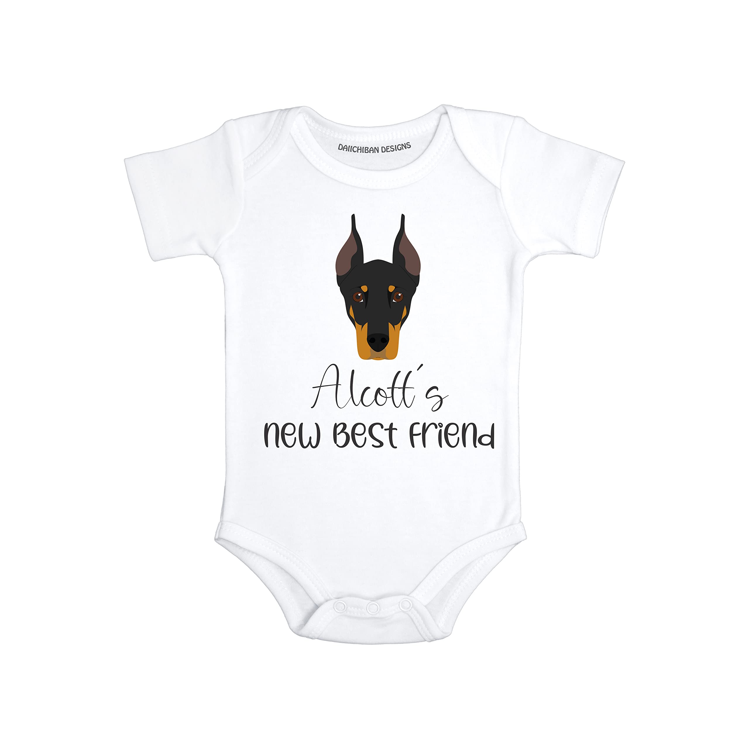 Personalized Dog baby clothes Dobermann baby gifts