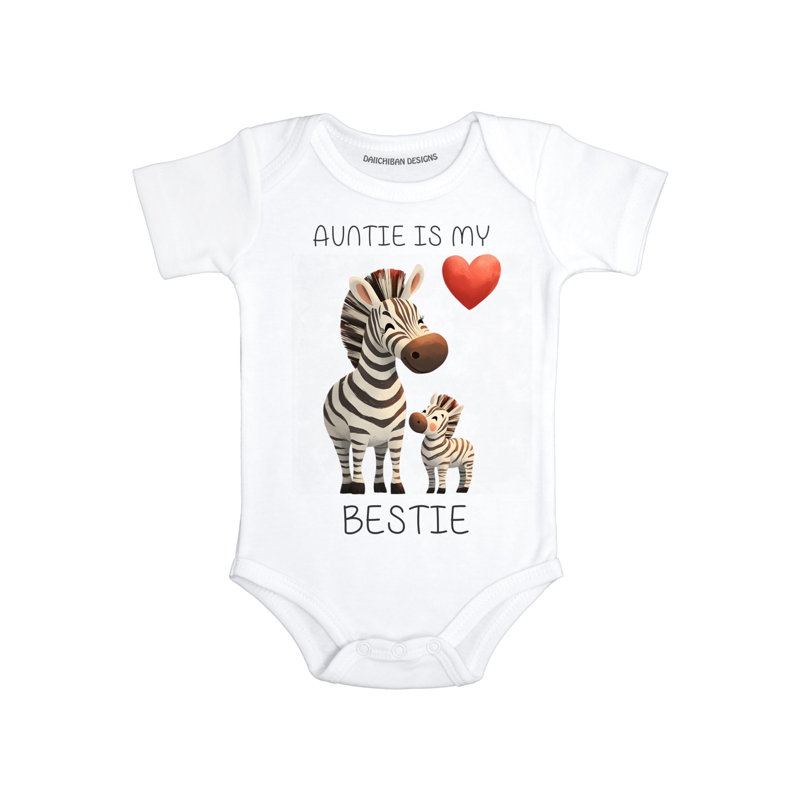Daiichiban Designs Auntie’s Bestie Baby Bodysuit – Cute Infant One Piece Outfit – Funny Aunt Baby Gift