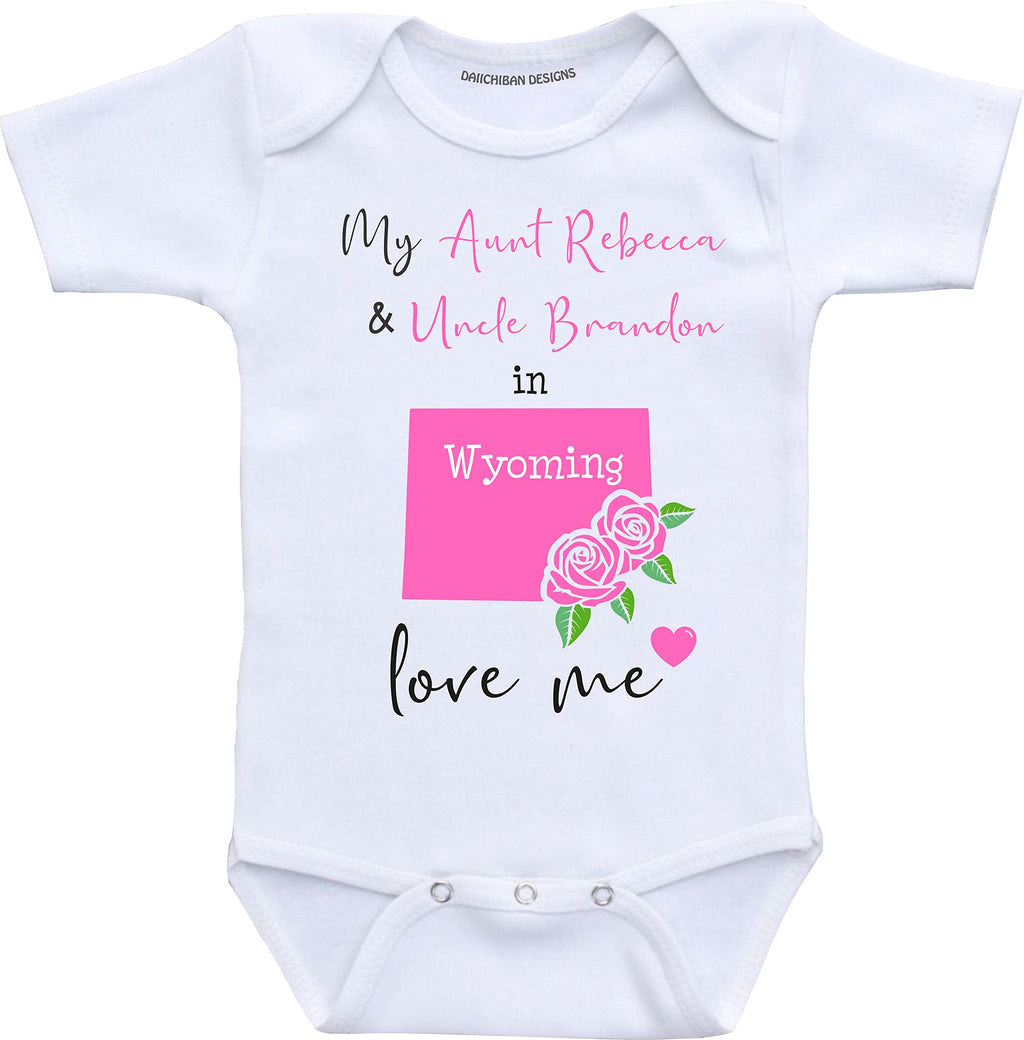 Daiichiban Designs Customizable Aunt and Uncle baby clothes Wisconsin State baby gifts