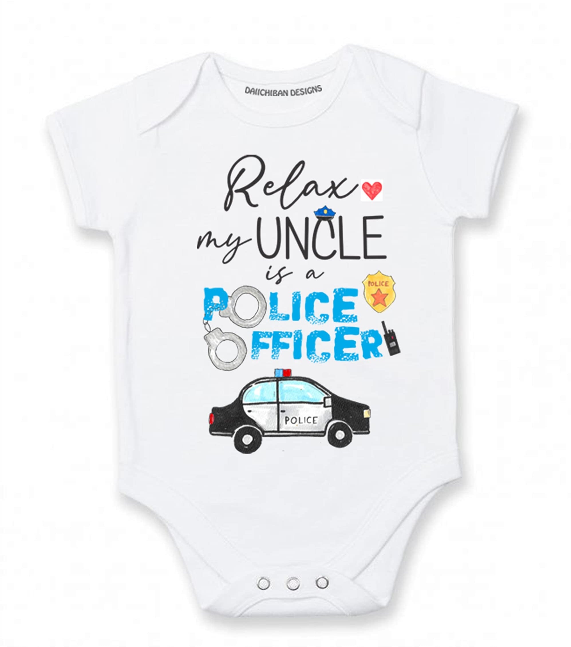 Relax my uncle is a police officer baby gifts police uncle baby clothes