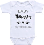 Daiichiban Designs Custom Pregnancy announcement baby reveal ideas infant bodysuit