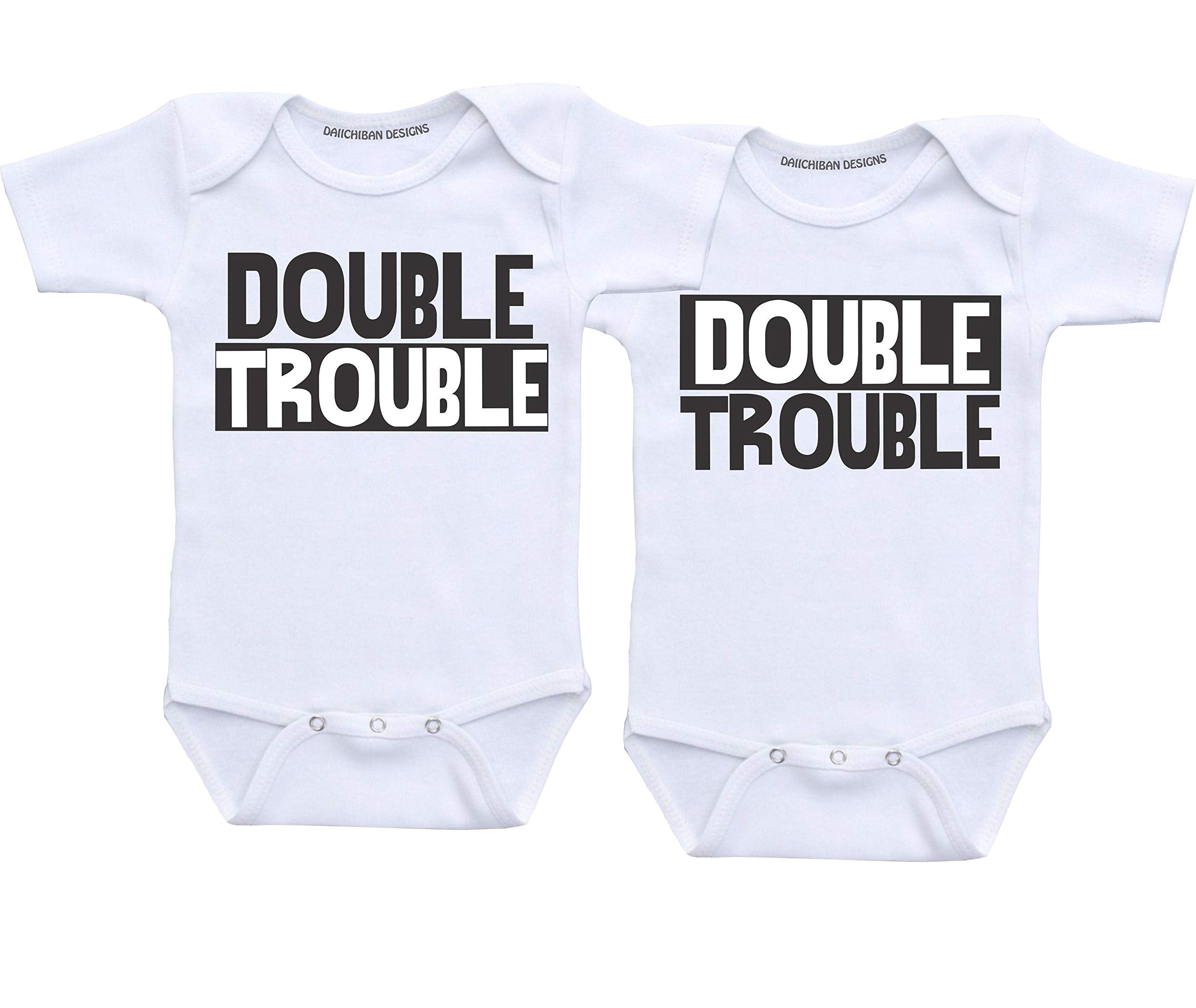 Daiichiban Designs Double Trouble Twin Outfits for Baby Boys Twins Baby Clothes