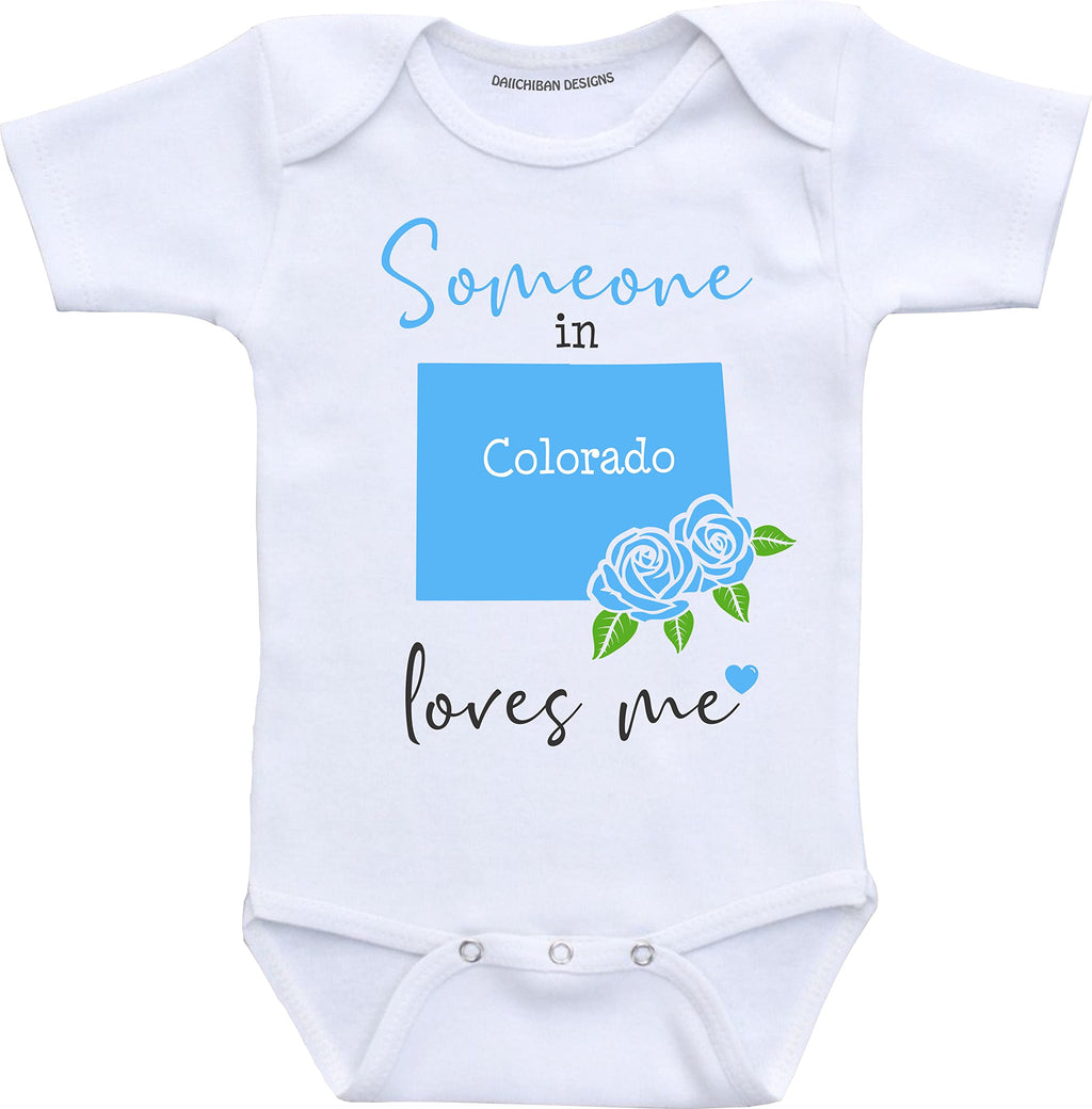 Daiichiban Designs Someone in Indiana loves me baby clothes infant creeper State customized gifts for babies