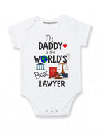 Daiichiban Designs Daddy is a Lawyer Baby Clothes Attorney Baby Gift Romper Bodysuit